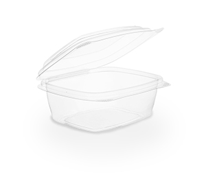 32 oz Hinged Deli Box - Clear Compostable PLA - 200 ct