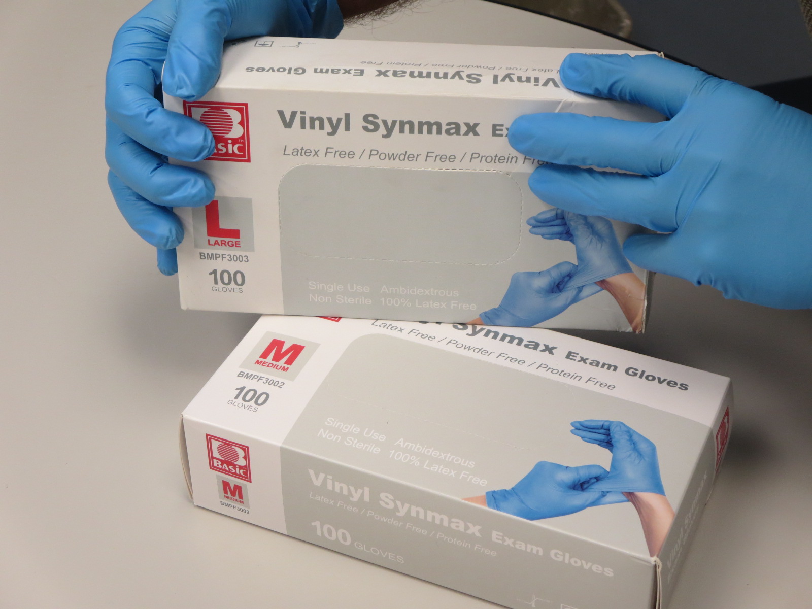 Disposable Latex, Black Nitrile or Blue Vinyl Gloves Powder Free