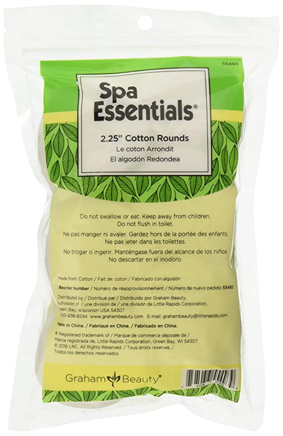  Graham Spa Essentials Cotton Rounds, 3 Inch : Beauty