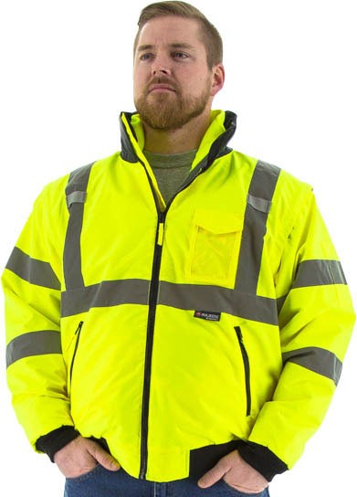 hi vis rain jacket with removable lining