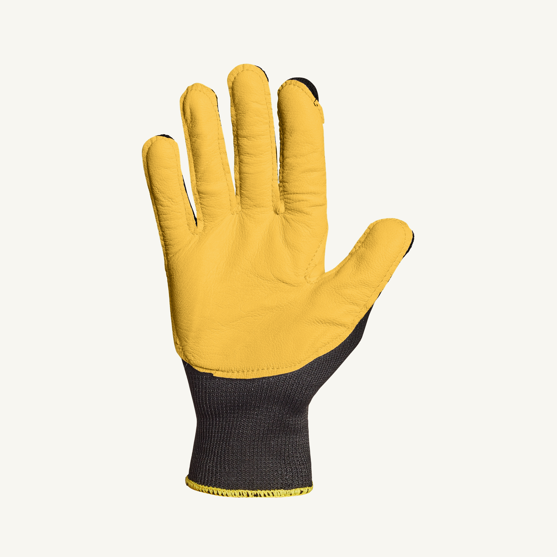 Emerald CX® S13KBGLP Kevlar Leather Palm String Knit Work Gloves, Leather  Palm A5 Cut Safety Knitted Work Gloves