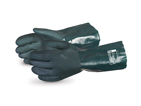 Superior Glove Work Gloves, Mechanics, PVC, Black/Org, PR MXVSBE/S
