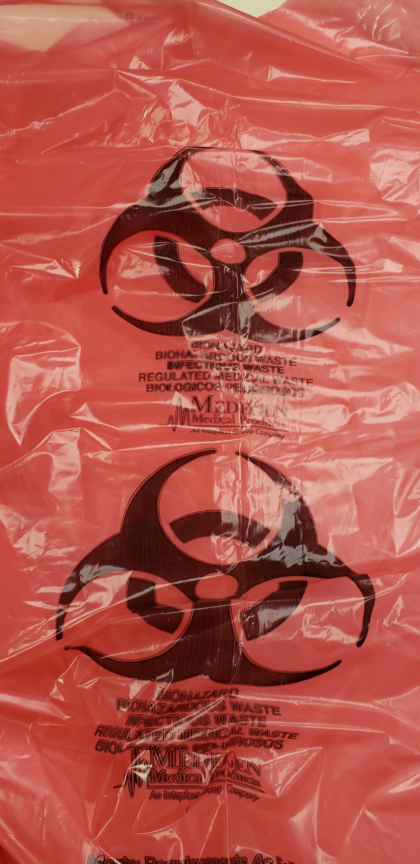 Inteplast Red Biohazard Bags