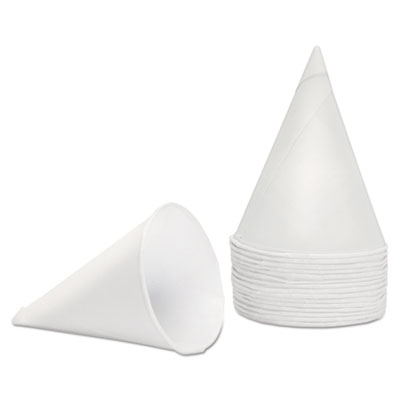 Solo® 42R-2050 White Paper Rolled Rim Cone Cups, 4.25 oz