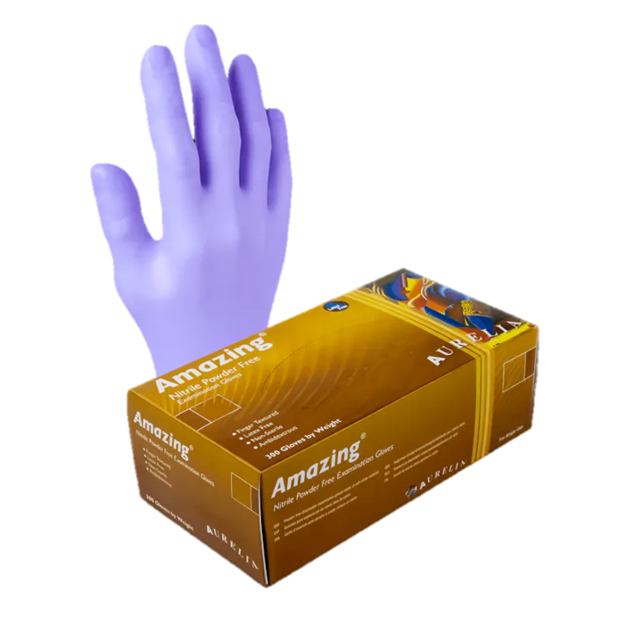 Aurelia® Amazing™ Disposable Powder-Free Nitrile  Exam Gloves, blue