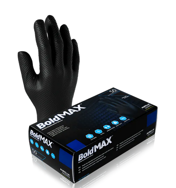 9789 Aurelia® BoldMax® Black Powder-Free Nitrile Exam Gloves