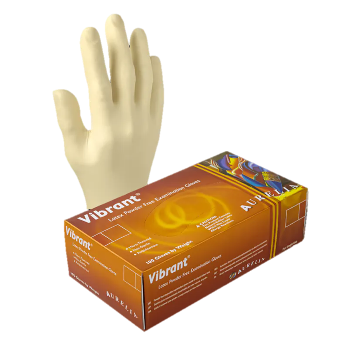 Aurelia®  Vibrant™ Powder Free Latex Exam Gloves