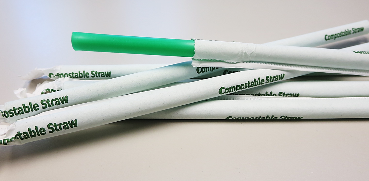 Compostable Straw - Wrapped PLA Cardboard with Polyethylene