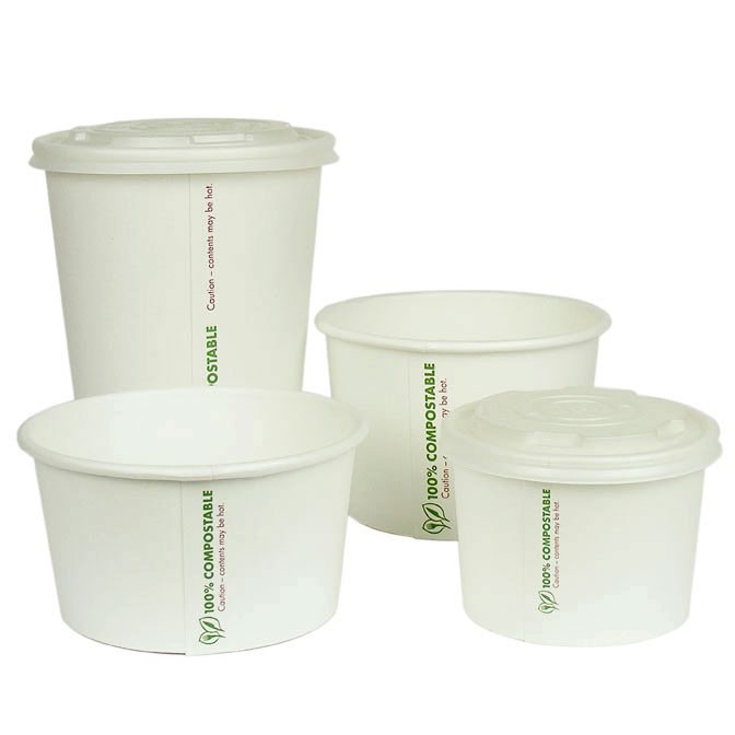 Vegware™ Compostable Soup Containers, Biodegradable Ice Cream Dishes, Compostable Denture Containers, Eco-Friendly Bait Containers