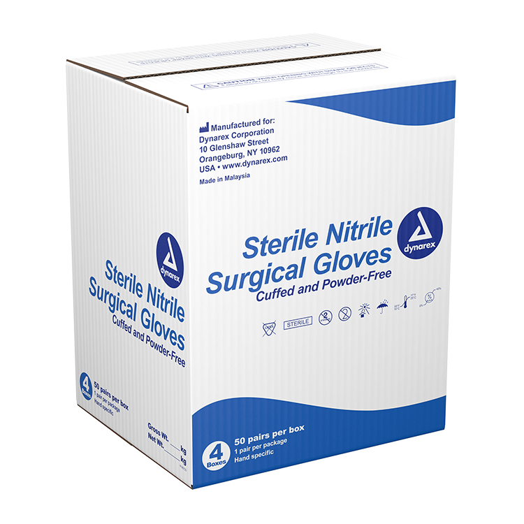 Dynarex® Nitrile Sterile Surgical Gloves, Pairs