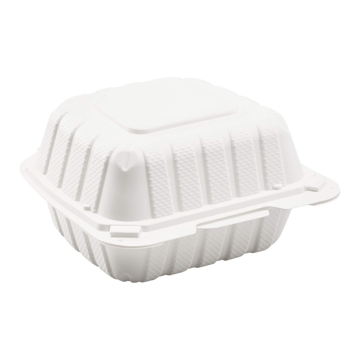 9 x 9 x 3 Recycled Plastic Hinged Lid 1 Compartment Takeout Container,  Clear, 250 ct.