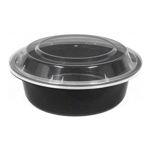 Round Plastic Take-Out Food Containers w Lid