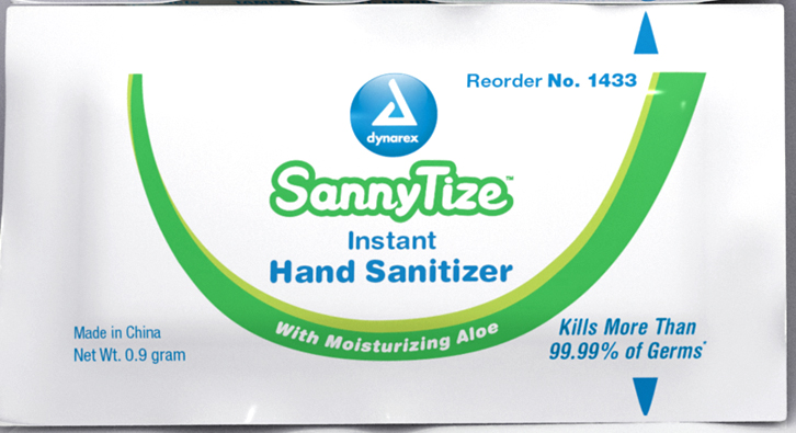 Dynarex® Instant Hand Sanitizer Foil Wipes Hand Sanitizer Travel