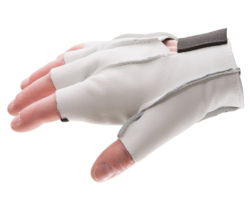 Impacto® Half Finger Pearl Leather Anti-Vibration Safety Glove | Padded ...