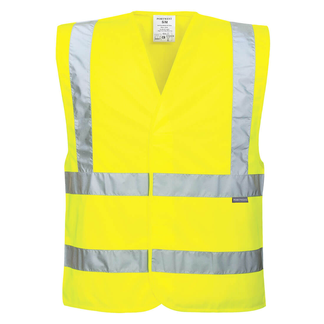 Portwest® Planet EC76 Eco-Friendly Hi-Vis Yellow Bio-Based Vests, Class 2 (10pk)
