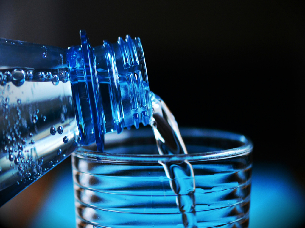 A close up of bottled water 