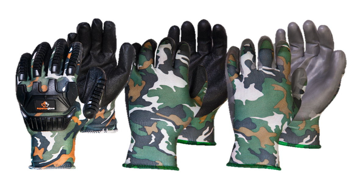 camouflage work gloves