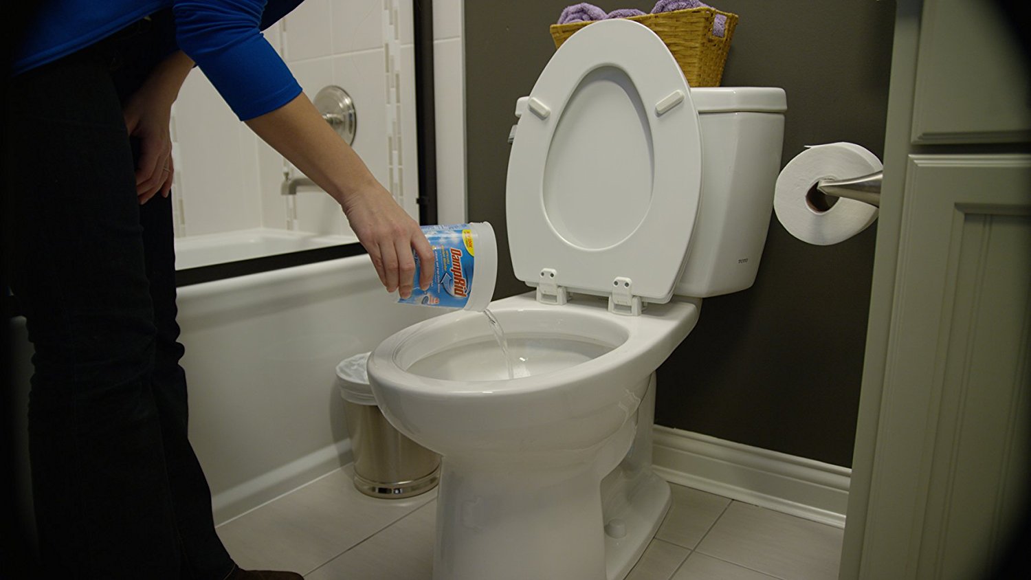 Dumping Damp Rid Water Into Toilet