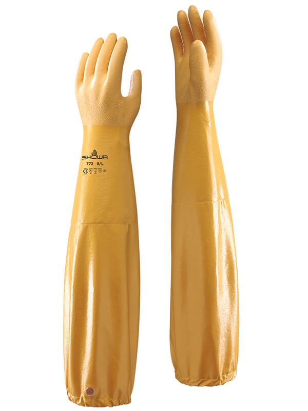 Showa® Atlas® 772 Gloves Yellow Chemical Safety Extended Gloves