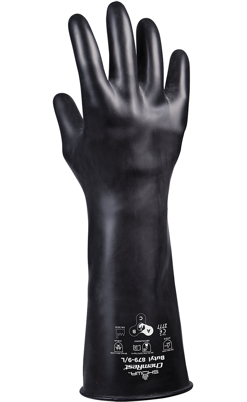 Smooth Butyl Chemical Protection Gloves | Wholesale Showa 879 Butyl ...