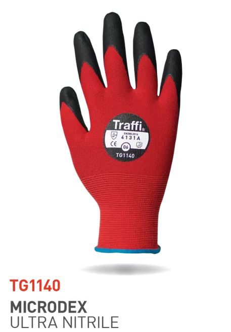 Traffi® TG1140 Carbon Neutral MicroDex Nitrile Coated A1 Work Gloves