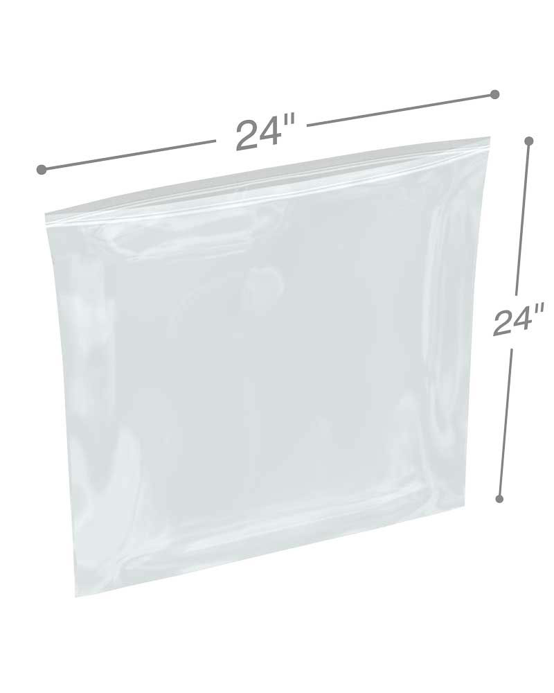 Large Zip Seal Bags | Clear Poly Zipper Bags | 24-in x 24-in Poly Bags