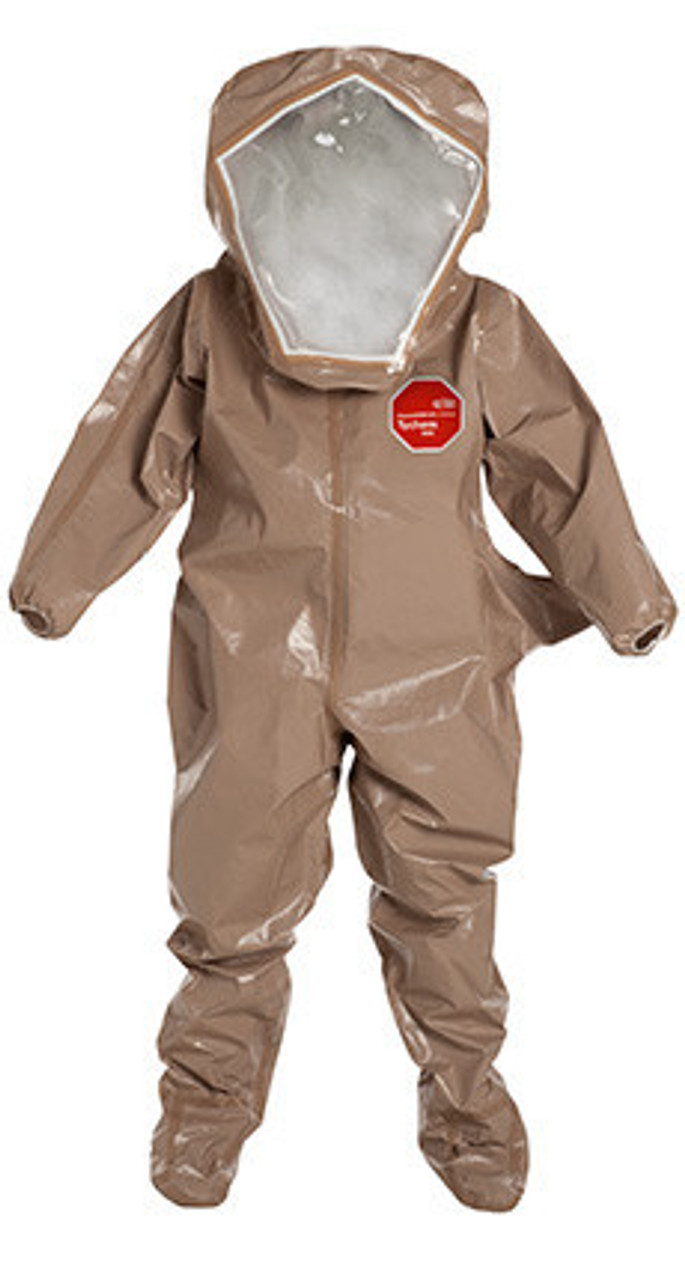 DuPont™ C3526T TN Tychem® 5000 Encapsulated Level B Flat Back Rear Entry Chemical Suit w/ Airline Access & Exhaust Vent