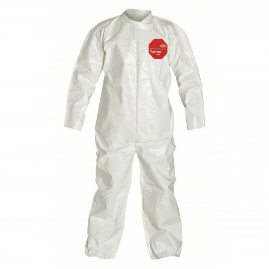 DuPont™ SL125B WH Tychem® 4000 White Coveralls w/ Elastic Cuffs & Taped Seams 