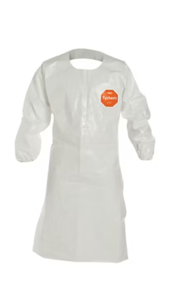 DuPont™ SL275T WH Tychem® 4000 White Sleeved Chemical Protective Apron, 44-in