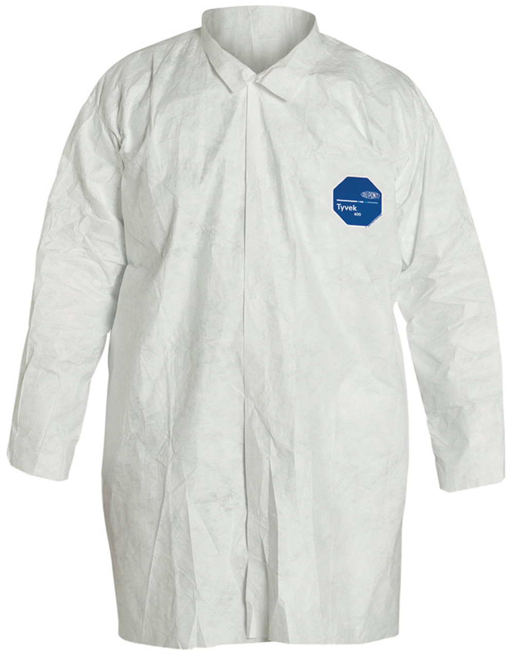 DuPont™ TY210S WH Tyvek® 400 Frocks w/ Serged Seams and open cuffs