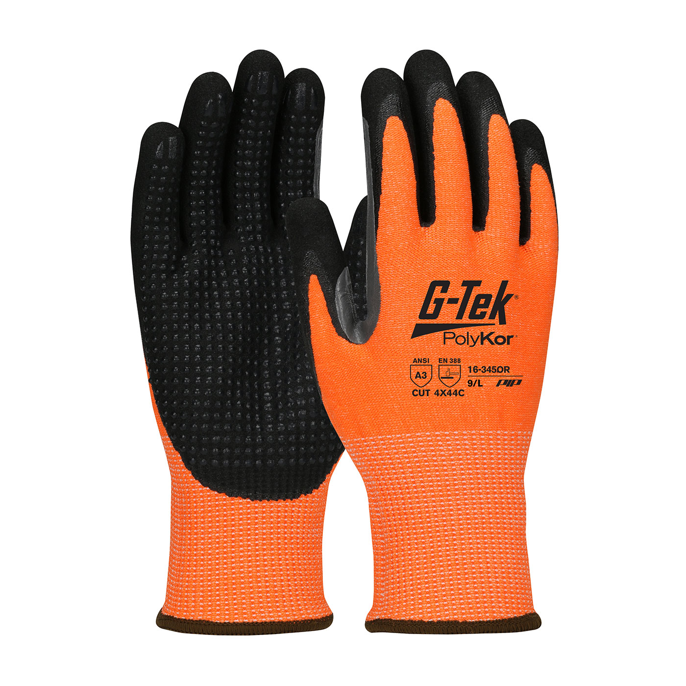 Hi Viz G Tek Polykor Nitrile Coated Microsurface Work Gloves Hi Viz