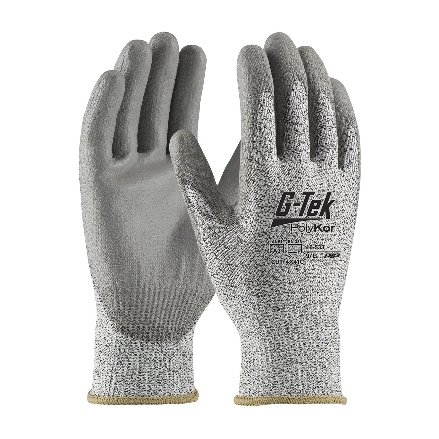 G-Tek® PolyKor® A2 Cut PU Palm Coated Work Gloves | Palm Coated Cut ...