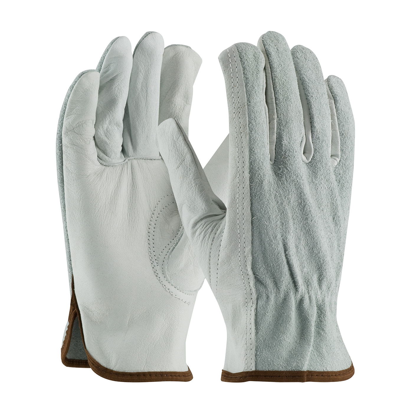 Split-Back Cowhide Leather Drivers Work Gloves | Industrial Top Grain ...