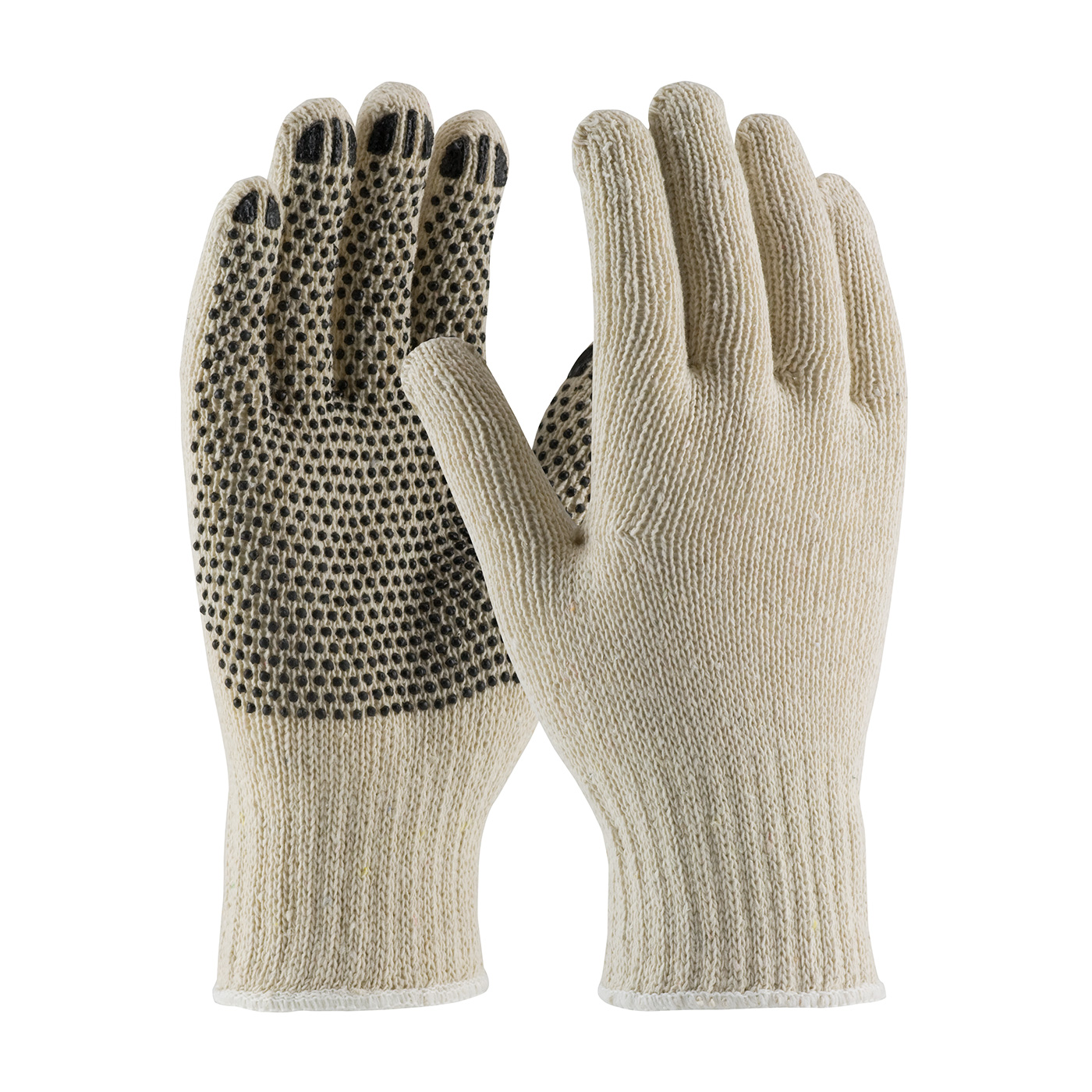 Cotton/Poly PVC Palm Dotted Knitted Work Gloves PVC Dotted String